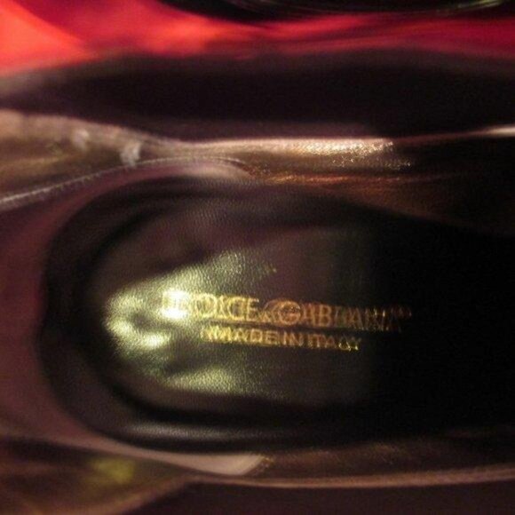 DOLCE & GABBANA BLACK LEATHER BOOTIES ANKLE BOOTS SHOES HEELS 38.5 8.5 8 - Picture 3 of 5